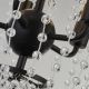 Pendule, Lustre suspendate - Lustra moderna din metal si margele din sticla Shower negru