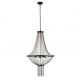 Candelabre, Lustre - Lustra moderna decorata cu lanturi negre si margele din sticla Baguette 5L