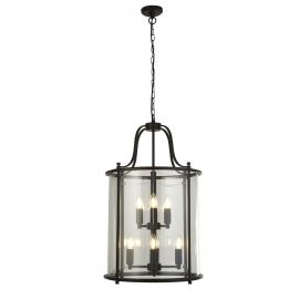 Lustra stil traditional Lantern Grande 8L negru