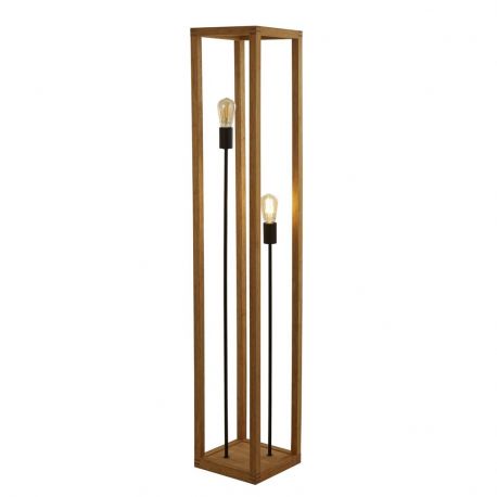 Lampadare - Lampa de podea din lemn design rustic industrial Square 2L