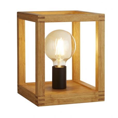 Veioze - Lampa de masa din lemn design rustic industrial Square