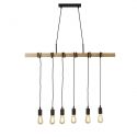 Lustra din lemn cu 6 pendule design rustic Woody