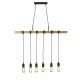 Pendule, Lustre suspendate - Lustra din lemn cu 6 pendule design rustic Woody