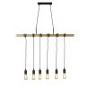 Lustra din lemn cu 6 pendule design rustic Woody
