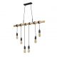 Pendule, Lustre suspendate - Lustra din lemn cu 6 pendule design rustic Woody