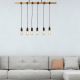 Pendule, Lustre suspendate - Lustra din lemn cu 6 pendule design rustic Woody