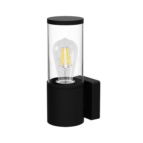 Aplice - Aplica de perete pentru iluminat exterior IP44 Wellington negru mat, transparent