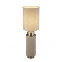 Veioza, lampa de masa moderna Flask hessian/ nickel satinat