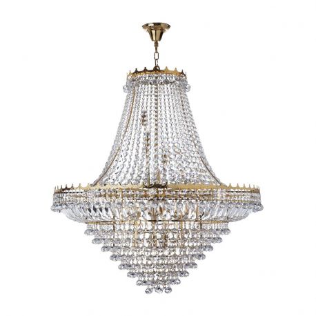 Corpuri de iluminat Lustre pentru casa scarii - Lustra XXL cristal casa scarii design LUX Versailles 19L auriu