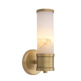 Aplice, corpuri de iluminat pentru pereti - Aplica de perete design LUX Claridges Single alama antic/ alabastru