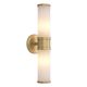 Aplice, corpuri de iluminat pentru pereti - Aplica de perete design LUX Claridges Double alama antic/ alabastru