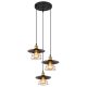 Pendule, Lustre suspendate - Lustra cu 3 pendule design clasic Viejo negru mat, cupru 33cm