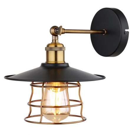 Aplice, corpuri de iluminat pentru pereti - Aplica de perete design clasic Viejo negru mat, cupru