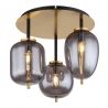 Plafoniera cu 3 surse de iluminat design modern Blacky I negru mat, alama