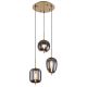 Pendule, Lustre suspendate - Lustra cu 3 pendule design modern Blacky I negru mat, alama