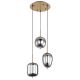 Pendule, Lustre suspendate - Lustra cu 3 pendule design modern Blacky I negru mat, alama