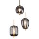 Pendule, Lustre suspendate - Lustra cu 3 pendule design modern Blacky I negru mat, alama