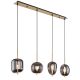 Pendule, Lustre suspendate - Lustra cu 4 pendule design modern Blacky I negru mat, alama