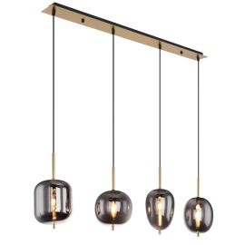 Pendule, Lustre suspendate - Lustra cu 4 pendule design modern Blacky I negru mat, alama