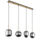 Pendule, Lustre suspendate - Lustra cu 4 pendule design modern Blacky I negru mat, alama