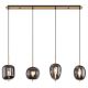 Pendule, Lustre suspendate - Lustra cu 4 pendule design modern Blacky I negru mat, alama