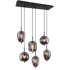 Pendule, Lustre suspendate - Lustra cu 6 pendule design modern Blacky negru mat