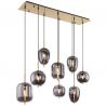 Lustra cu 8 pendule design modern Blacky I negru mat, alama
