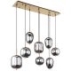 Pendule, Lustre suspendate - Lustra cu 8 pendule design modern Blacky I negru mat, alama