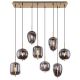 Pendule, Lustre suspendate - Lustra cu 8 pendule design modern Blacky I negru mat, alama