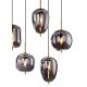 Pendule, Lustre suspendate - Lustra cu 8 pendule design modern Blacky I negru mat, alama