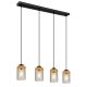 Pendule, Lustre suspendate - Lustra cu 4 pendule design modern FINCA negru mat, maro inchis