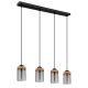 Pendule, Lustre suspendate - Lustra cu 4 pendule design modern FINCA negru mat, maro inchis