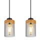 Pendule, Lustre suspendate - Lustra cu 4 pendule design modern FINCA negru mat, maro inchis