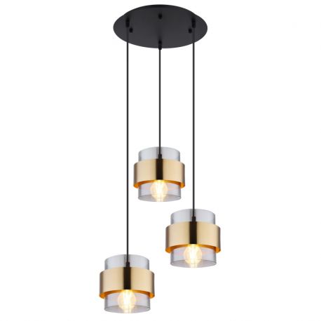 Pendule, Lustre suspendate - Lustra cu 3 pendule design modern MILLEY negru, auriu