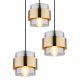 Pendule, Lustre suspendate - Lustra cu 3 pendule design modern MILLEY negru, auriu