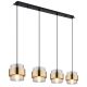 Pendule, Lustre suspendate - Lustra cu 4 pendule design modern MILLEY negru, auriu