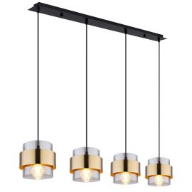 Pendule, Lustre suspendate - Lustra cu 4 pendule design modern MILLEY negru, auriu