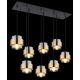 Pendule, Lustre suspendate - Lustra cu 8 pendule design modern MILLEY negru, auriu