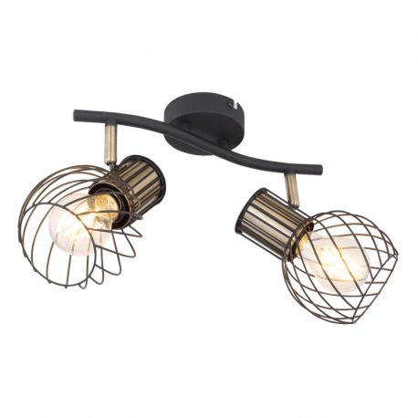 Aplice cu Spot - Aplica de perete / tavan cu 2 spoturi design industrial ARGUSTO negru, auriu