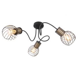 Plafoniere cu spoturi, Spoturi aplicate - Plafoniera cu 3 spoturi design industrial ARGUSTO negru, auriu