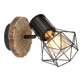 Aplice, corpuri de iluminat pentru pereti - Aplica de perete design industrial PRISKA negru