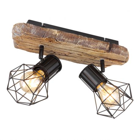 Aplice cu Spot - Aplica de perete / tavan cu 2 spoturi design industrial PRISKA negru