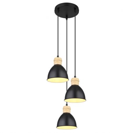 Pendule, Lustre suspendate - Lustra cu 3 pendule design industrial WIHO negru