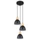 Pendule, Lustre suspendate - Lustra cu 3 pendule design industrial WIHO negru
