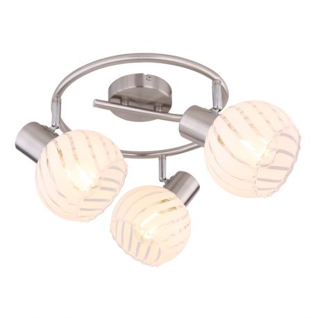 Plafoniere cu spoturi, Spoturi aplicate - Plafoniera cu 3 spoturi design modern WILLY nichel