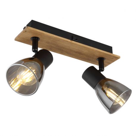 Aplice cu Spot - Aplica de perete / tavan cu 2 spoturi directionabile design modern CLAUDE negru, maro