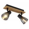 Aplica de perete / tavan cu 2 spoturi directionabile design modern CLAUDE negru, maro