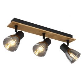 Plafoniere cu spoturi, Spoturi aplicate - Plafoniera cu 3 spoturi directionabile design modern CLAUDE negru, maro