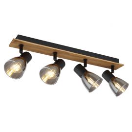 Plafoniere cu spoturi, Spoturi aplicate - Plafoniera cu 4 spoturi directionabile design modern CLAUDE negru, maro