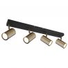 Plafoniera cu 4 spoturi directionabile design modern ROBBY negru mat, alama antica